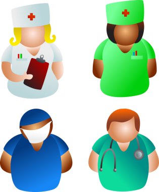 Farklı doktorlar ve hemşireler