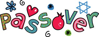 Basit elle çizilmiş doodle metin - Fısıh Bayramı.