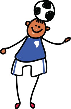 çizgi film çocuk futbol oynamak