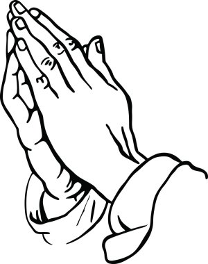 Human hands in prayer. clipart