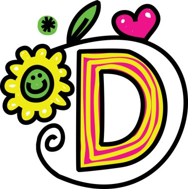 Kaprisli karikatür alfabesi mektubu