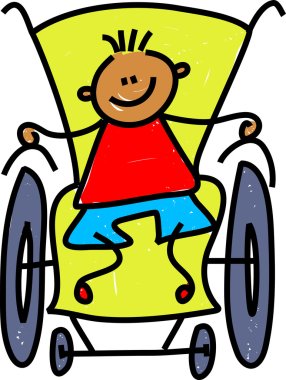 Handicapped little boy. clipart