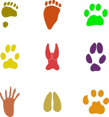 Paw prints icons clipart