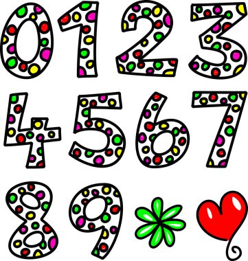 Elle çizilmiş Doodle numaraları