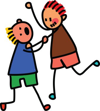 Two Kids Fighting clipart