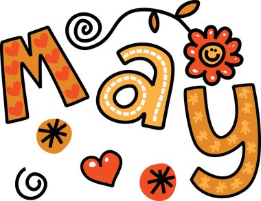 Text doodle for the month of May. clipart