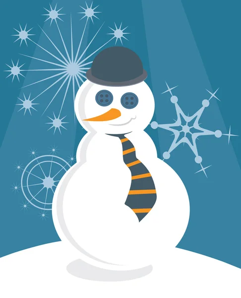 Posh snowman — Stock Vector