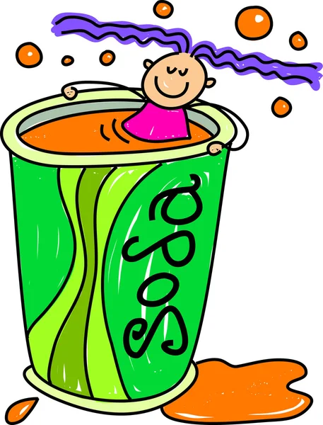 Tecknad flicka i soda cup — Stock vektor