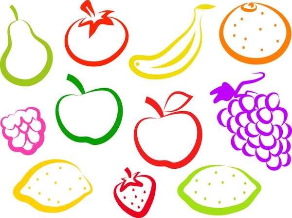 Fruit pictogrammen — Stockvector