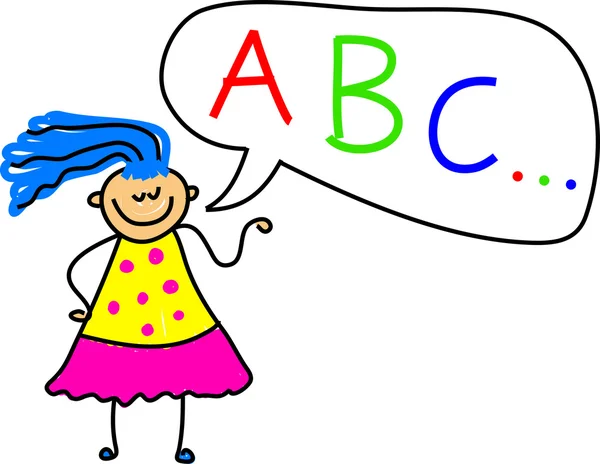 Alfabeto niño dibujos animados — Vector de stock