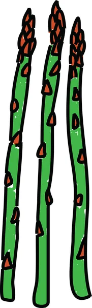 Verdure, deliziosi asparagi verdi freschi — Vettoriale Stock