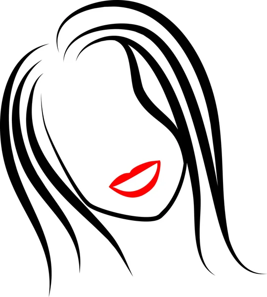 Silueta rysy tváře ženy — Stockový vektor