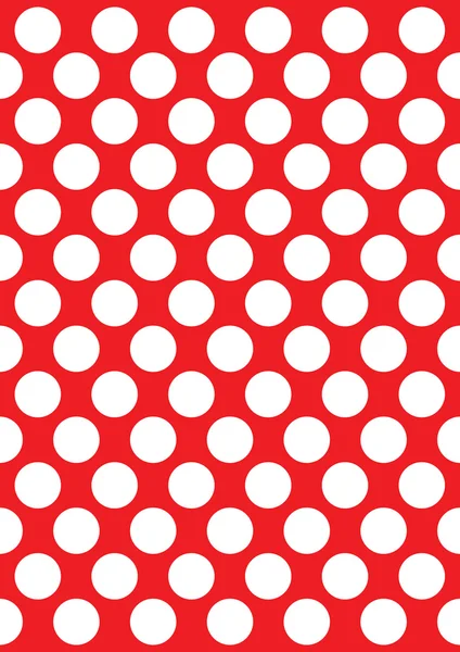 Witte polka dots op een rode — Stockvector