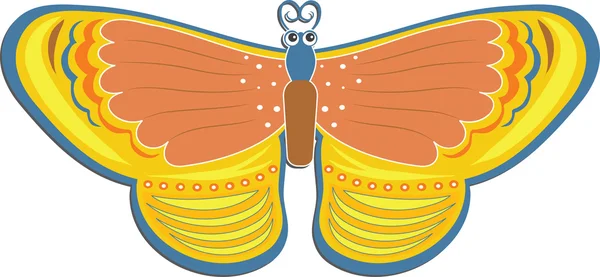 Illustration eines Cartoon-Schmetterlings. — Stockvektor