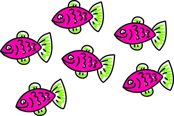Детский рисунок рыб — стоковый вектор