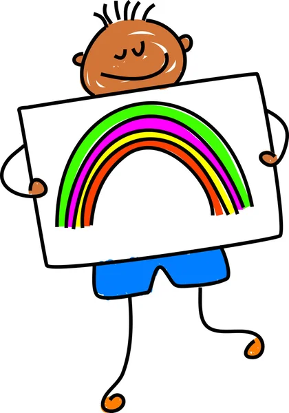 Mijn regenboog foto cartoon — Stockvector