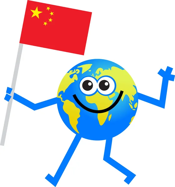 Vlag globe cartoon — Stockvector