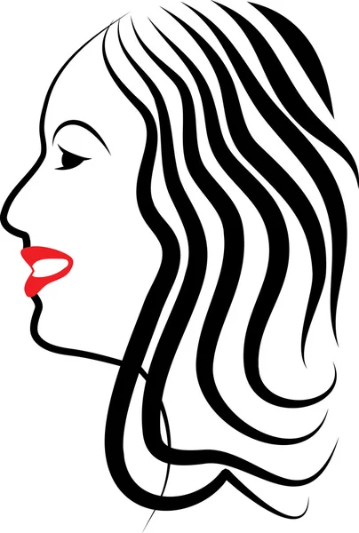 ใบหน้าของผู้หญิงสวยจากมุมมองโพรไฟล์ — ภาพเวกเตอร์สต็อก