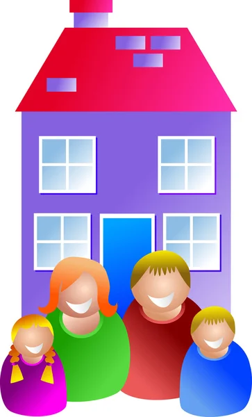 Szczęśliwe rodziny z domu — Wektor stockowy