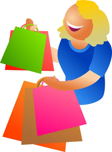 Happy shopping illustration — Stock Vector