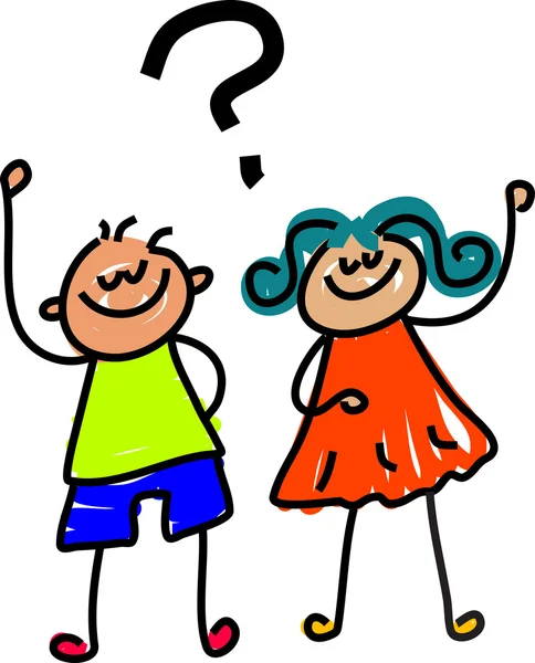 Παιδιά μια ερώτηση κινουμένων σχεδίων — Διανυσματικό Αρχείο