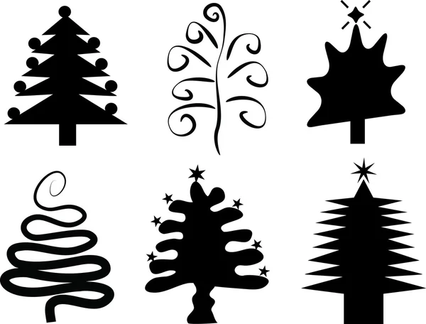 Iconos del árbol de Navidad — Vector de stock