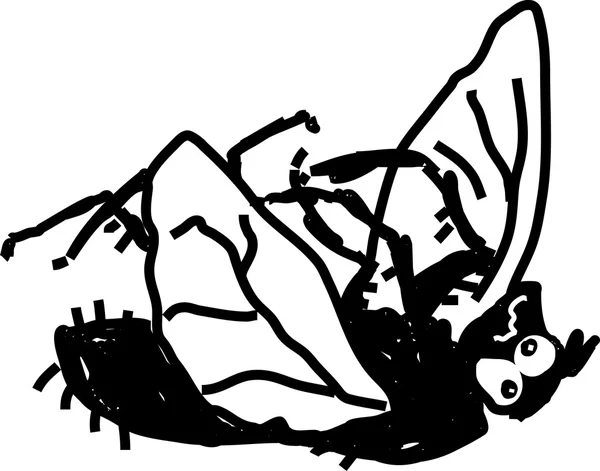 Mouche morte couchée sur le dos — Image vectorielle