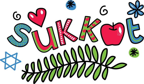 Einfacher handgezeichneter Doodle-Text - sukkot — Stockvektor