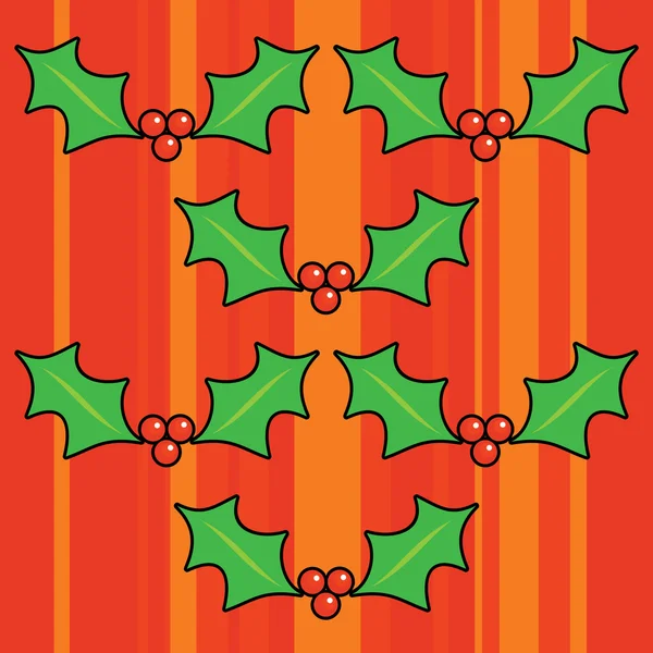 Papel pintado de acebo de Navidad . — Vector de stock