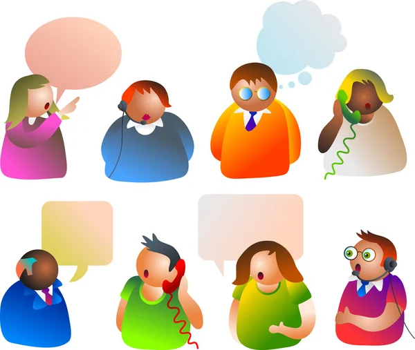 Personas de comunicación con diferentes habladurías — Archivo Imágenes Vectoriales