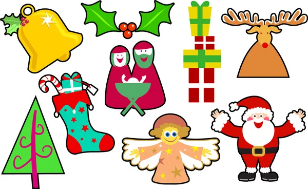 Collection of Christmas icons — Stock Vector