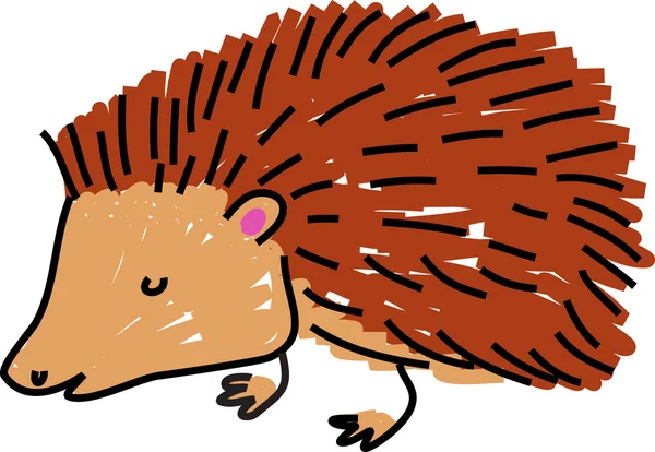 Hedgehog Child's drawing — Stock Vector