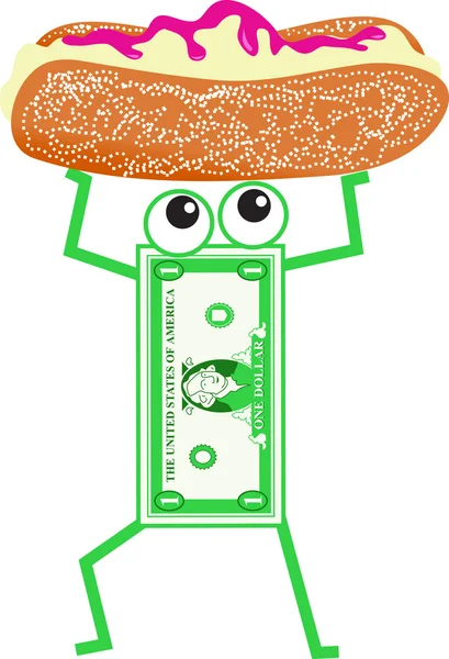 Desenhos animados do dólar do pão — Vetor de Stock