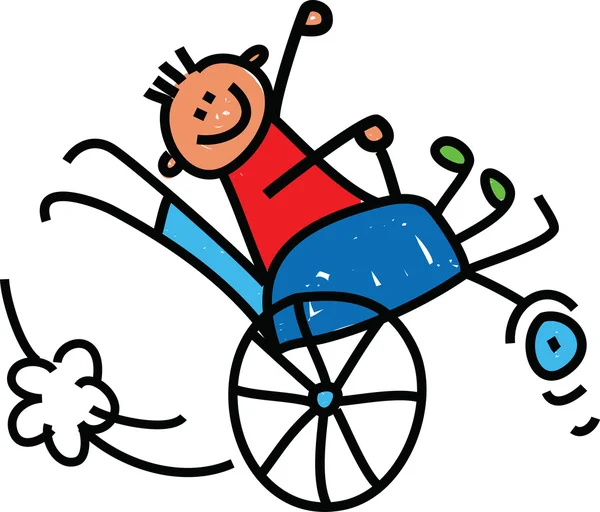 Handicapped little boy. — Stock Vector