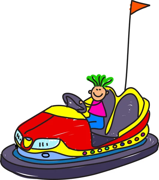 Dodgem niño de dibujos animados — Vector de stock