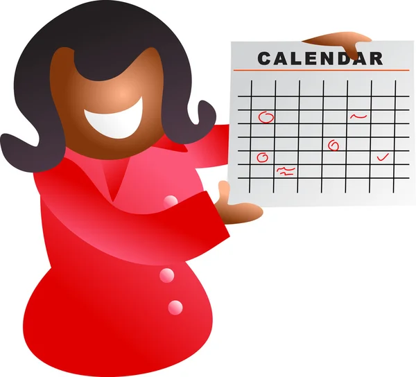 Девушка представляет календарь — стоковый вектор