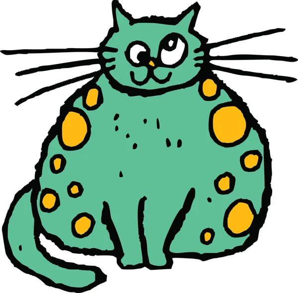 Σκίτσο του αναμαλλιασμένος ψωριάρης γάτα. — Διανυσματικό Αρχείο