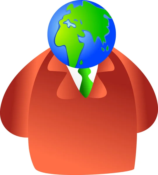 Hombre con la cabeza del globo — Vector de stock