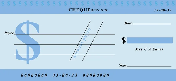 Dollar Money Cheque — Stock Vector