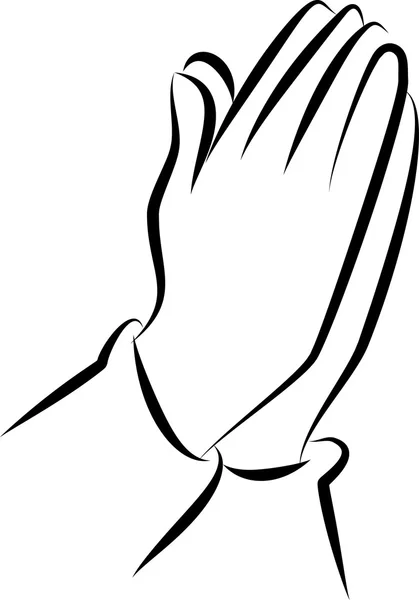 Disegno delle mani che pregano — Vettoriale Stock