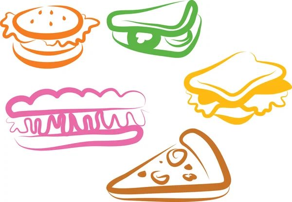 Snack pictogrammen — Stockvector