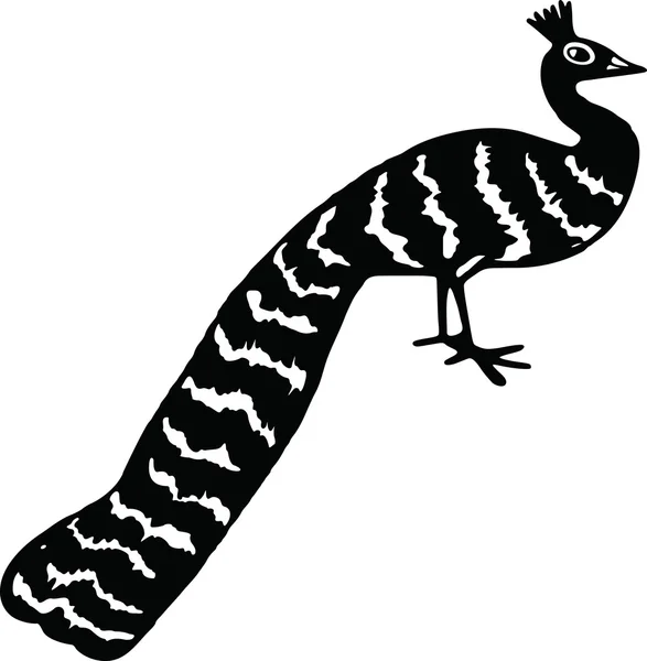 Pavão ou ave de penas de pavão — Vetor de Stock