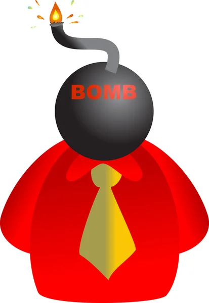 Bombengesicht statt Kopf — Stockvektor