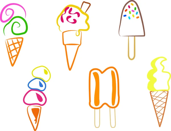 Ice-cream icons — Stock Vector