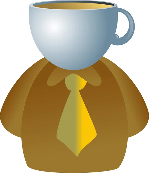 Mann mit dem Kaffeetassen-Gesicht — Stockvektor