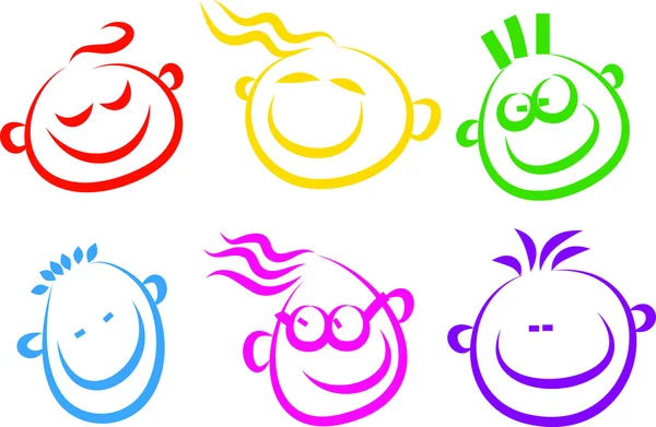 Cartoon faces and emotions for humor — Stock Vector