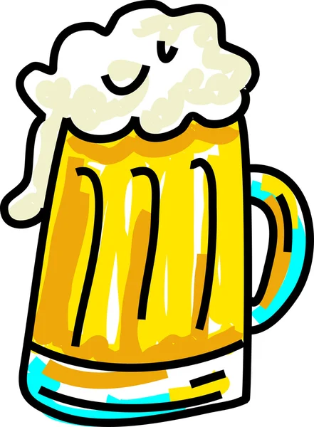 Frothy beer or lager — Stock Vector
