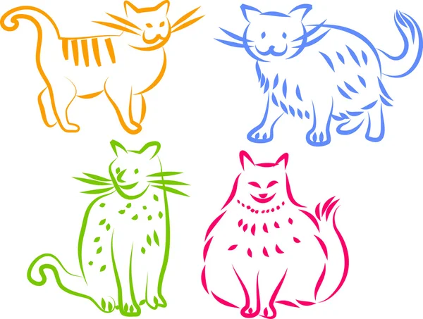 Kattenpictogrammen — Stockvector