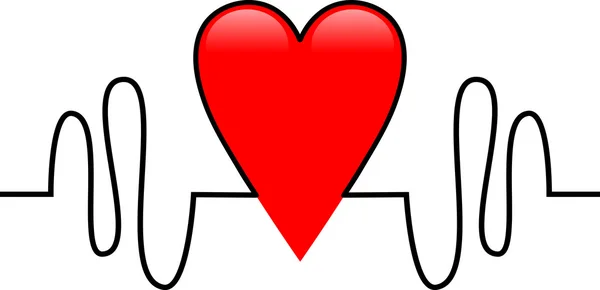 Herzschlag Gesundheit oder Liebe Ikone — Stockvektor