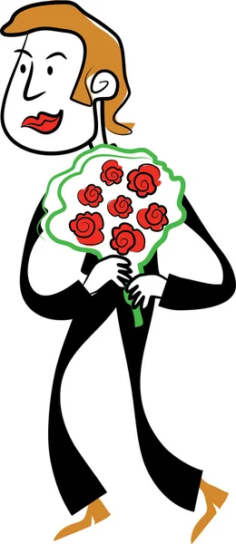 Kreskówka mężczyzna kwiat — Wektor stockowy
